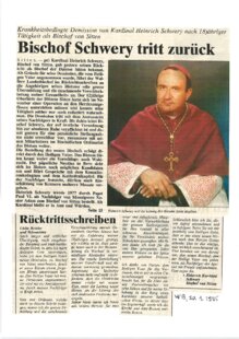 Bischof Schwery tritt zurück