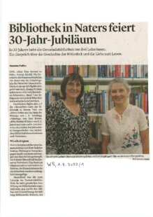 Bibliothek in Naters feiert 30-Jahr-Jubiläum