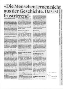 Die Menschen lernen nicht aus der Geschichte. Das ist frustrierend