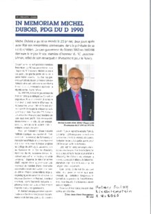 In memoriam Michel Dubois, PDG Distrikt 1990