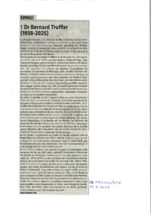 Dr. Bernard Truffer (1938-2025)