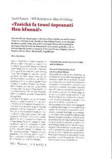 Tzeichä fa tzwei üsprannti Hen kfunnä!"