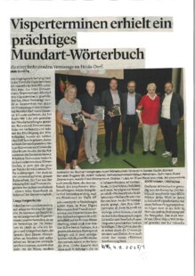 Visperterminen erhielt ein prächtiges Mundart-Wörterbuch