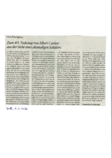 Zum 40. Todestag von Albert Carlen -- aus der Sicht eines ehemaligen Schülers