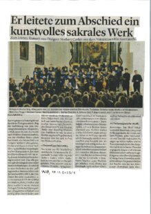 Er leitete zum Abschied ein kunstvolles sakrales Werk