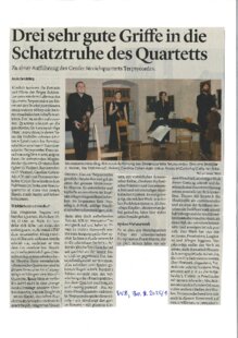 Drei sehr gute Griffe in die Schatztruhe des Quartetts