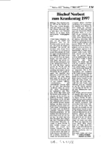 Bischof Norbert zum Krankentag 1997