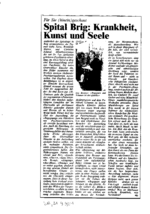 Spital Brig: Krankheit, Kunst und Seele