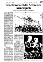 Benefizkonzert des Schweizer Armeespiels