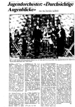 Jugendorchester: Durchsichtige Augenblicke