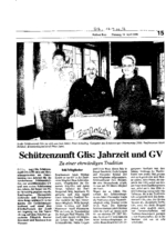 Schützenzunft Glis: Jahrzeit und GV