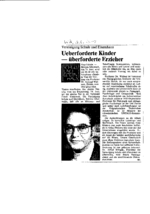 Überforderte Kinder - - überforderte Erzieher
