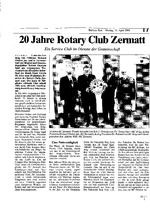 20 Jahre Rotary Club Zermatt