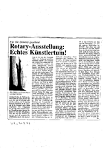 Rotary-Ausstellung: Echtes Künstlertum!
