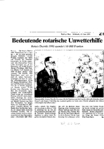 Bedeutende rotarische Unwetterhilfe