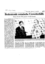 Bedeutende rotarische Unwetterhilfe