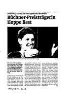 Büchner-Preisträgerin Hoppe liest
