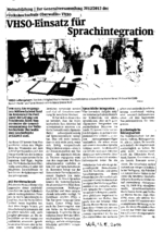 VHSO-Einsatz für Sprachintegration