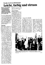 Leicht, farbig und virtuos