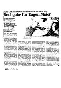 Buchgabe für Eugen Meier