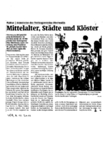 Mittelalter, Städte und Klöster