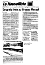 Coup de frein au Groupe Mutuel
