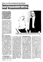 Interessenvertretung und Kommunikation