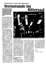Sternstunde im Rittersaal