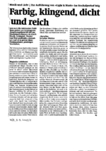 Farbig, klingend, dicht und reich
