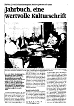 Jahrbuch, eine wertvolle Kulturschrift