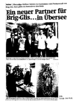Ein neuer Partner für Brig-Glis . . .in Übersee