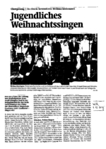 Jugendliches Weihnachtssingen