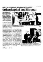 Ordenskapitel und Ehrung