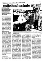 Volkshochschule ist auf Kurs