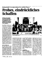 Frohes, eindrückliches Schaffen