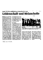 Leidenschaft und Melancholie