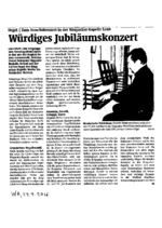 Würdiges Jubiläumskonzert