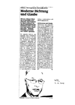 Moderne Dichtung und Glaube