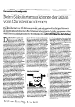 Beim Säkularismus könnte der Islam vom Schristentum lernen