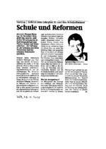 Schule und Reformen