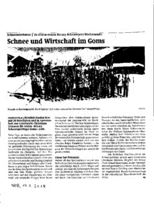 Schnee und Wirtschaft im Goms