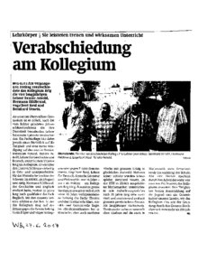 Verabschiedung im Kollegium