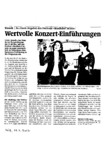 Wertvolle Konzert-Einführung