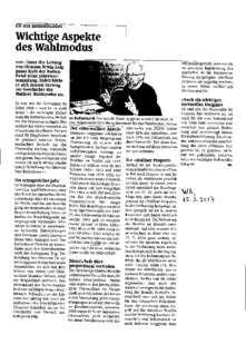 Wichtige Aspekte des Wahlmodus