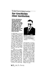 Zur Geschichte einer Institution