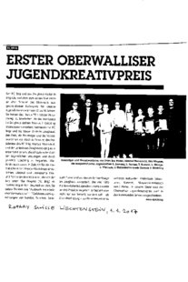 Erster Oberwalliser Jugendkreativpreis