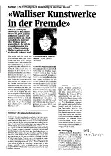 Walliser Kunstwerke in der Fremde