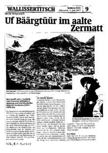 Uf Bäärgtüür im aalte Zermatt