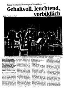 Gehaltvoll, leuchtend, vorbildlich