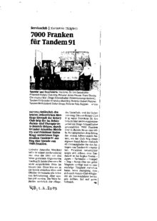 7000 Franken für Tandem 91